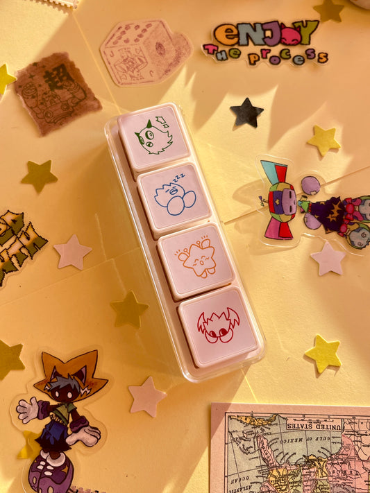 creatures ☆ pre-inked stamp set