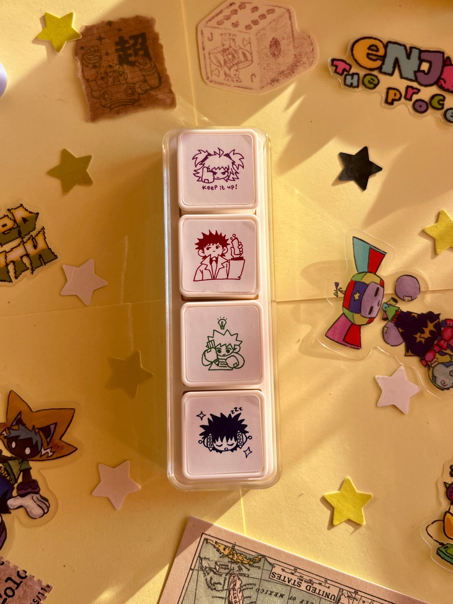 characters ☆ pre-inked stamp set