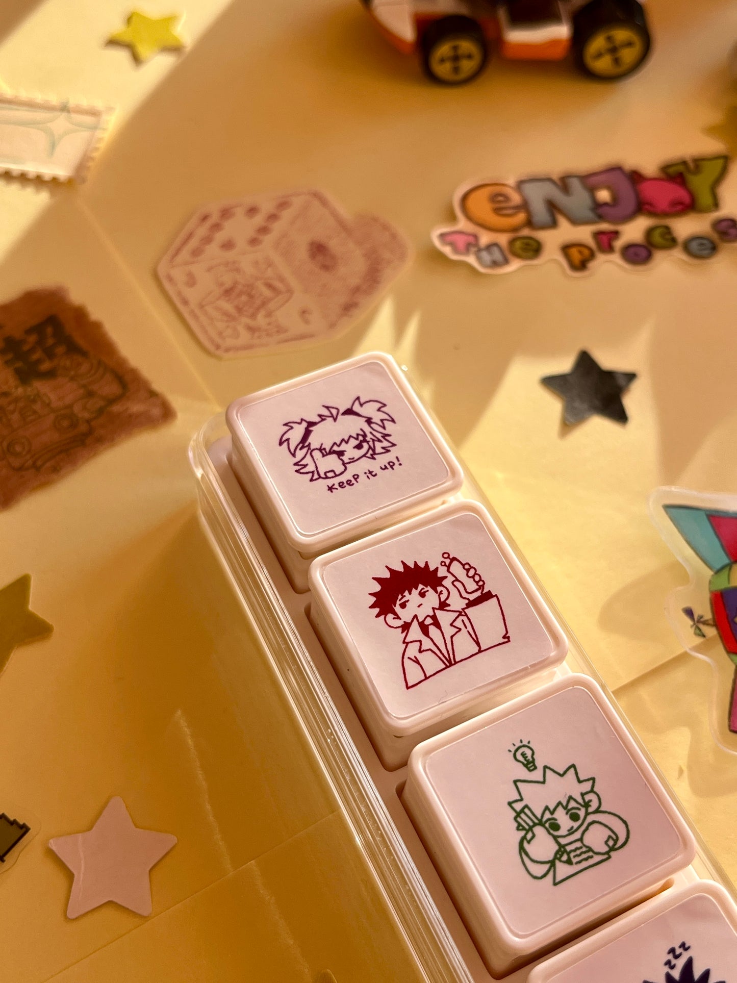 characters ☆ pre-inked stamp set