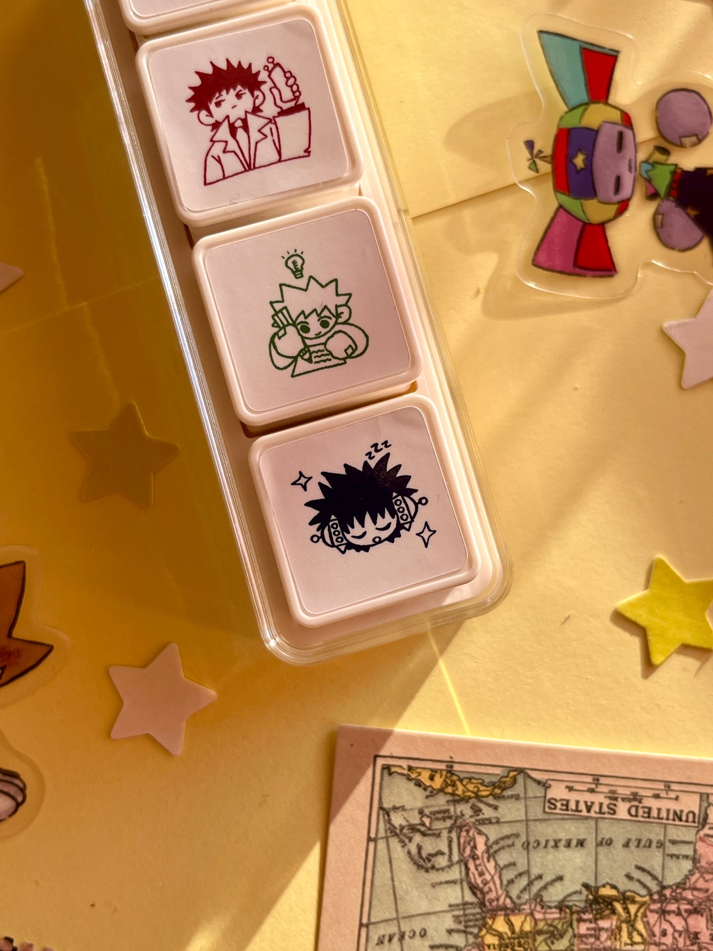 characters ☆ pre-inked stamp set
