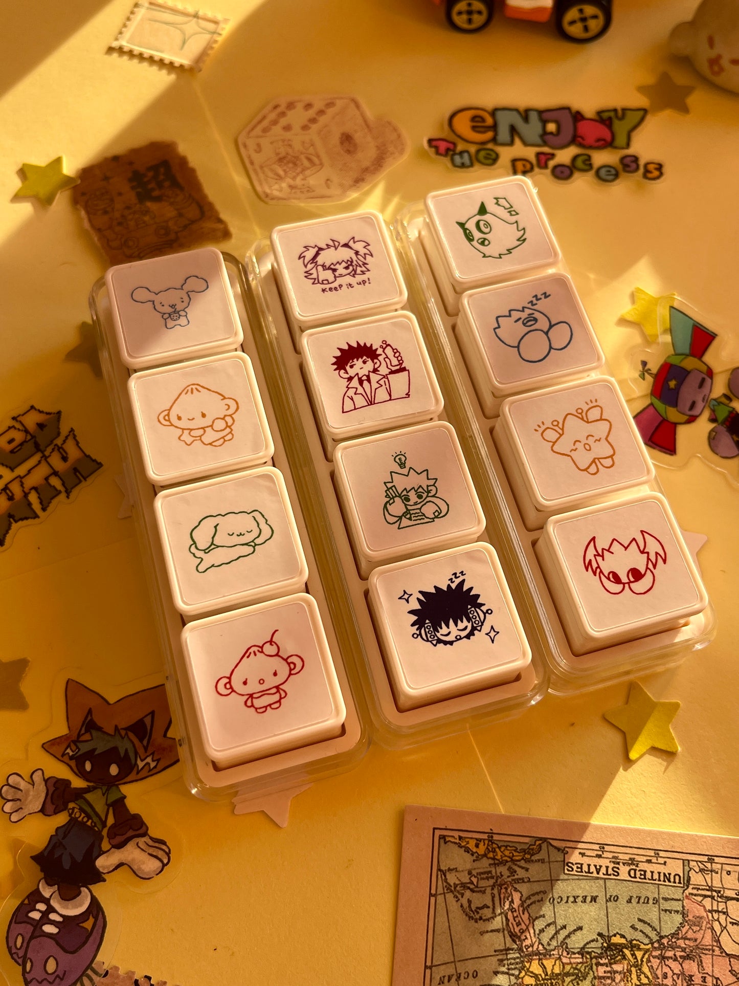 characters ☆ pre-inked stamp set