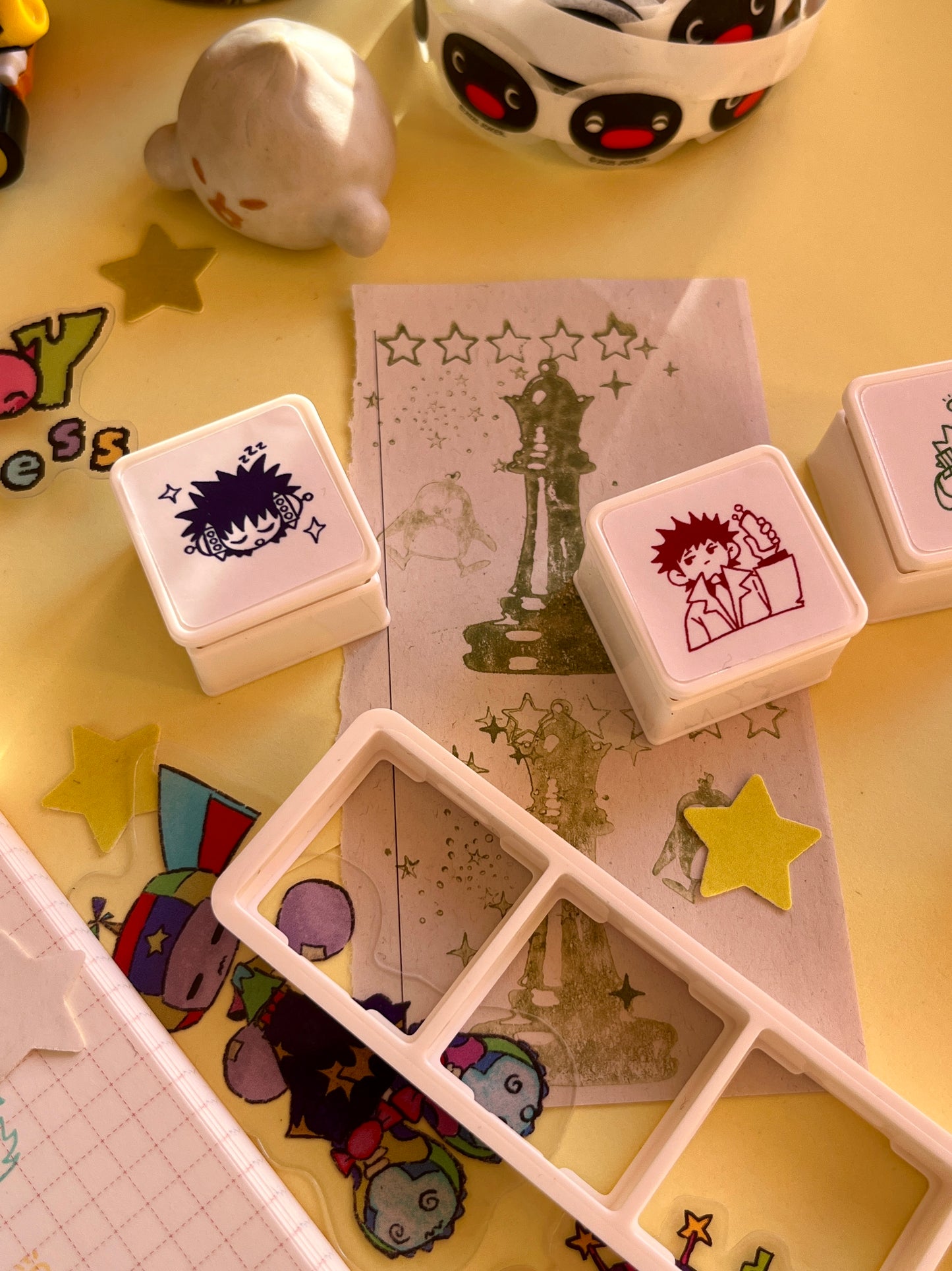 characters ☆ pre-inked stamp set