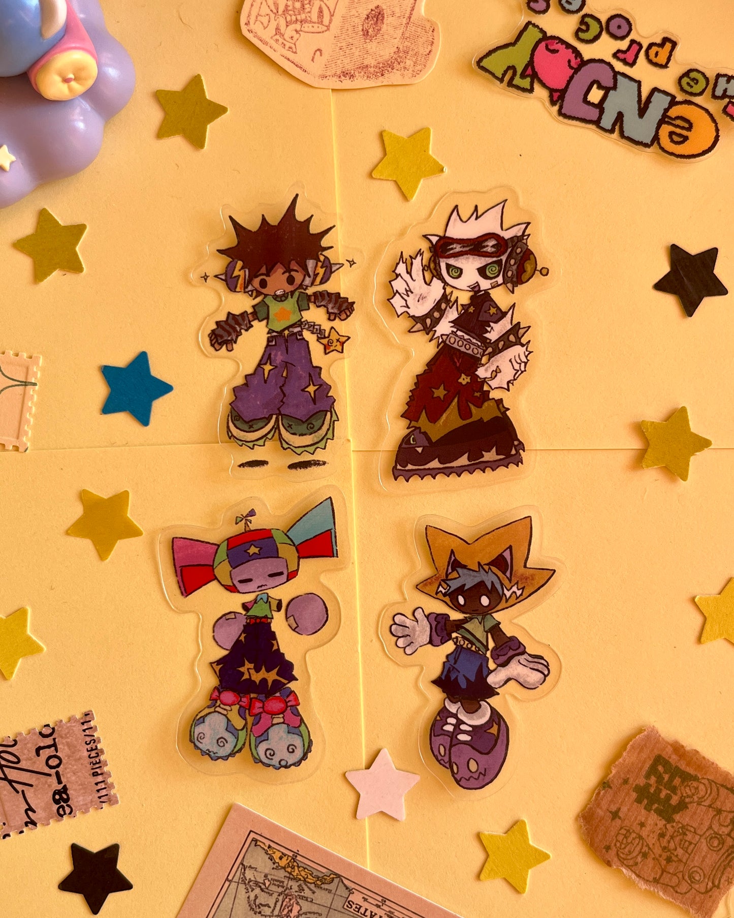 4 characters ☆ sticker-set